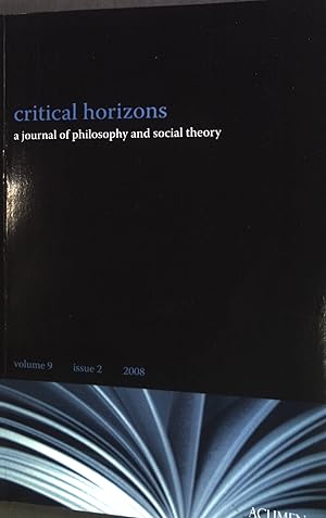 Bild des Verkufers fr War and Splendour -in : critical horizons. A journal of Philosophy and social theory; Volume 9. zum Verkauf von books4less (Versandantiquariat Petra Gros GmbH & Co. KG)