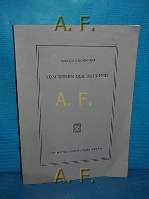 Bild des Verkufers fr Vom Wesen der Wahrheit. zum Verkauf von Antiquarische Fundgrube e.U.