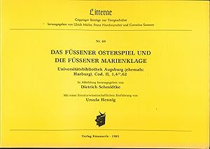 Bild des Verkufers fr Das Fssener Osterspiel und die Fssener Marienklage Universittsbibliothek Augsburg (ehemals: Harburg), Cod. II, 1,4,62 zum Verkauf von avelibro OHG