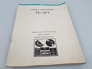 Stereo Tapecorder TC-377, Bedienungsanleitung