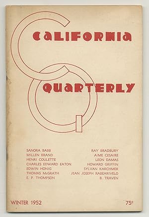 Seller image for California Quarterly. Winter 1952 for sale by Between the Covers-Rare Books, Inc. ABAA