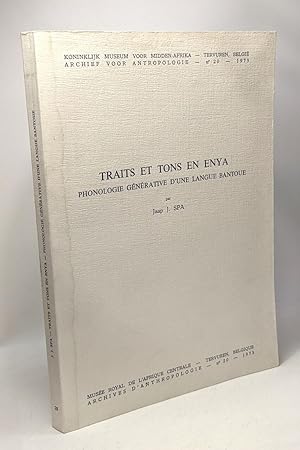 Traits et tons en Enya - phonologie générative d'une langue bantoue / Koninklijk museum voor midd...