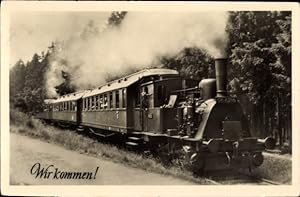 Ansichtskarte / Postkarte Deutsche Eisenbahn, Nr. 98 6216, Dampflok, Wir kommen