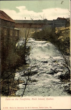 Ansichtskarte / Postkarte Québec Kanada, Falls on the Tomifobia, Rock Island