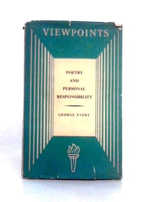 Image du vendeur pour Poetry & Personal Responsibility mis en vente par World of Rare Books