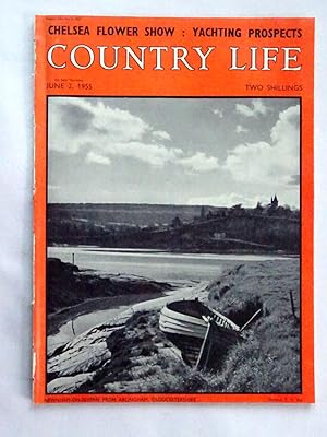 Seller image for Country Life Magazine. 1955, June 2nd. No 3046. MAMHEAD Devon pt 2.,Miss Laila Noble., Chelsea Flower Show., Training a Goshawk., West of The Malverns. Old English Stump Work., Sunbeam Mk III Saloon. for sale by Tony Hutchinson