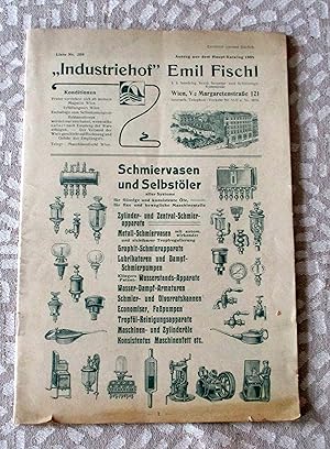 Auszug aus dem Hauptkatalog 1905: Schmiervasen und Selbstöler aller Systeme. Zylinder- und Zentra...