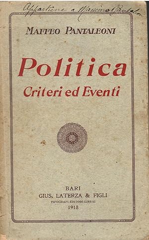 Politica: criteri ed eventi