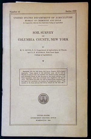 Seller image for Soil Survey of Columbia County, New York. Number 45. Series 1923 for sale by Kaaterskill Books, ABAA/ILAB