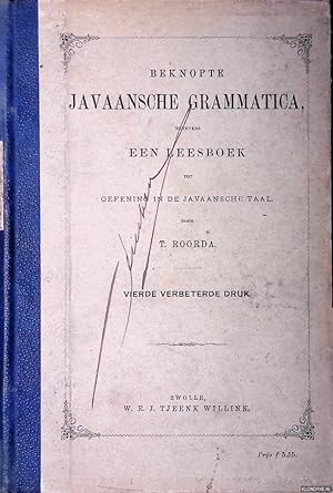 Bild des Verkufers fr Beknopte Javaansche Grammatica benevens een leesboek tot oefening in de Javaansche taal zum Verkauf von Klondyke