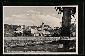 Ansichtskarte Remich /Mosel, St. Josef-Krankenhaus mit kath. Kirche