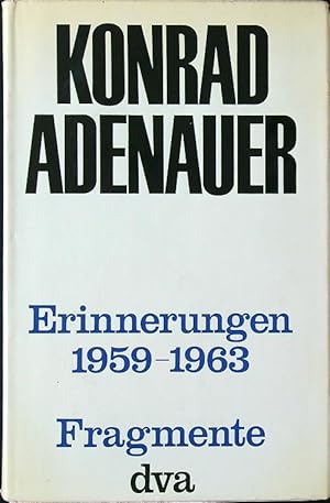 Bild des Verkufers fr Erinnerungen 1959-1963. Fragmente zum Verkauf von Librodifaccia