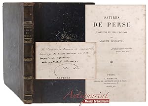 Bild des Verkufers fr Satires de Perse. Traduites en vers francais par Auguste Desportes. zum Verkauf von Antiquariat MEINDL & SULZMANN OG