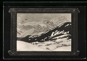 Künstler-Ansichtskarte Fidus: Winterabend im Berner Oberlande 1908
