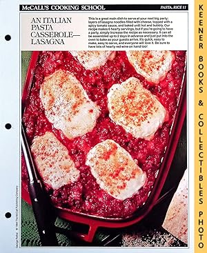 McCall's Cooking School Recipe Card: Pasta, Rice 11 - Lasagna : Replacement McCall's Recipage or ...