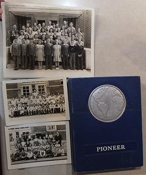 1945 PALESTINE ILLINOIS H.S. PIONEER YEARBOOK PLUS GRADUATION PHOTOS 1ST GRADE, 6TH GRADE & 8TH G...