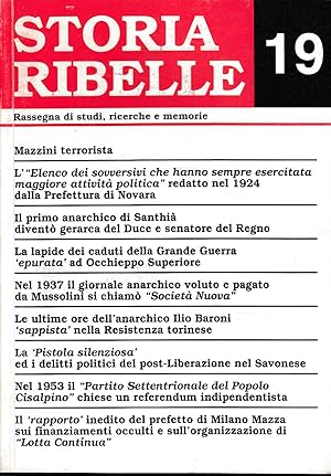 Storia ribelle 19. Rassegna di studi, ricerche e memorie