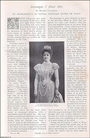 Seller image for Marghareta Di Savoia, Dowager Queen of Italy. Sovereigns I Have Met. An uncommon original article from The Strand Magazine, 1903. for sale by Cosmo Books