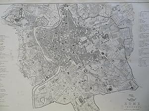 Modern Rome Papal States Italy City Plan c. 1856-72 Weller map