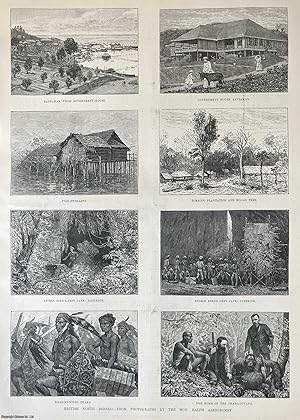Seller image for British North Borneo, from Photographs by Hon. Ralph Abercromby. Eight original woodcut engravings, with brief accompanying text overleaf, from the Illustrated London News, 1887. for sale by Cosmo Books