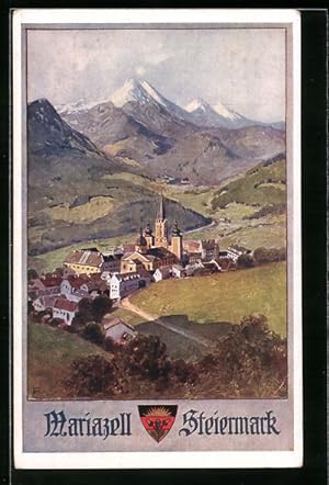 Bild des Verkufers fr Ansichtskarte Deutscher Schulverein Nr. 552: Mariazell, Ortsansicht gegen Alpen zum Verkauf von Bartko-Reher