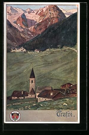 Ansichtskarte Deutscher Schulverein Nr. 516: Trafoi, Ortspartie im Tal gegen Berge