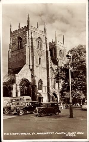 Ansichtskarte / Postkarte Kings Lynn Norfolk England, The West Towers, St. Margarets Church