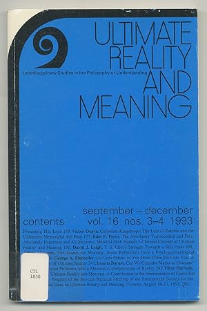 Seller image for Ultimate Reality and Meaning: Interdisciplinary Studies in the Philosophy of Understanding - Vol. 16, Nos. 3-4, September-December 1993 for sale by Between the Covers-Rare Books, Inc. ABAA