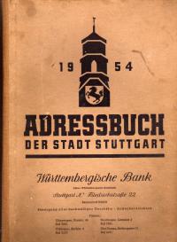 Adressbuch der Stadt Stuttgart 1954