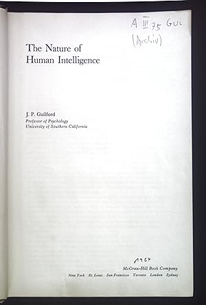 Seller image for The Nature of Human Intelligence. for sale by books4less (Versandantiquariat Petra Gros GmbH & Co. KG)