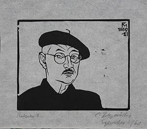 1961 Selbstbildnis mit Baskenmütze (1960/61 Sylvester). Holzschnitt. Im Stock monogrammiert, am U...