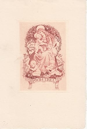 Imagen del vendedor de ex libris Erwin Treu. Madonna mit dem Kind und zwei musizierende Putti. a la venta por Antiquariat  Braun