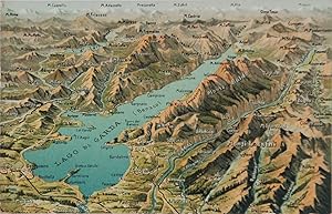 Cartolina Postale Lago di Garda - Carta geografica