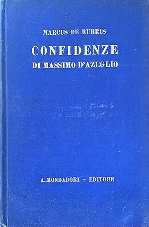 Immagine del venditore per CONFIDENZE DI MASSIMO D'AZEGLIO venduto da libreria minerva