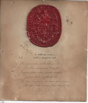 Imagen del vendedor de [Laurence Humphries; Catholic Martyr] Commemorative Seal with Printed Encomium. a la venta por Richard M. Ford Ltd