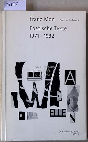 Poetische Texte 1971-1982. (Gesammelte Texte, 4)
