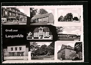 Ansichtskarte Langenfeld /Rhld., In der Hauptstrasse, Aula Realschule, Stadthalle, Immigrather Dr...