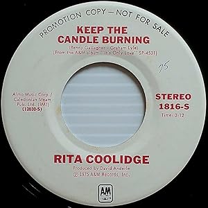 Imagen del vendedor de Keep The Candle Burning [7" 45 rpm Promo] a la venta por Kayleighbug Books, IOBA