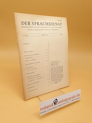 Imagen del vendedor de Der Sprachdienst ; 13. Jahrgang, September 1969 ; Heft p a la venta por Roland Antiquariat UG haftungsbeschrnkt