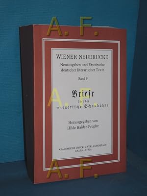 Bild des Verkufers fr Briefe ber die Wienerische Schaubhne (Wiener Neudrucke Band 9) zum Verkauf von Antiquarische Fundgrube e.U.