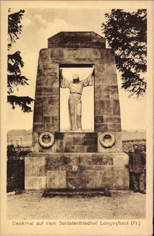 Ansichtskarte / Postkarte Denkmal auf dem Soldatenfriedhof Longwyhaut - Trenkler 17 27914