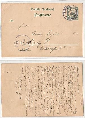 Bild des Verkufers fr 26928 Ganzsache Postkarte Tsingtau Kiautschou 20.9.1905 zum Verkauf von Versandhandel fr Sammler
