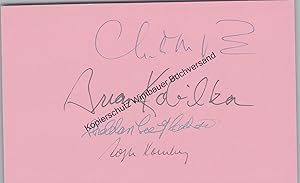 Bild des Verkufers fr Autographed Card 4 Nobel Prize Winners // Autogramm Autograph signiert signed signee zum Verkauf von Antiquariat im Kaiserviertel | Wimbauer Buchversand