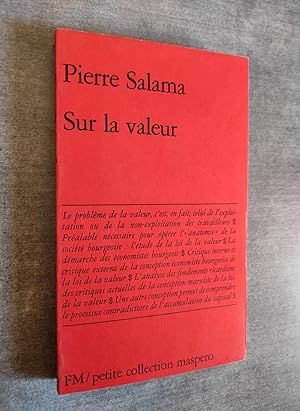 Imagen del vendedor de Sur la valeur. a la venta por Librairie Pique-Puces