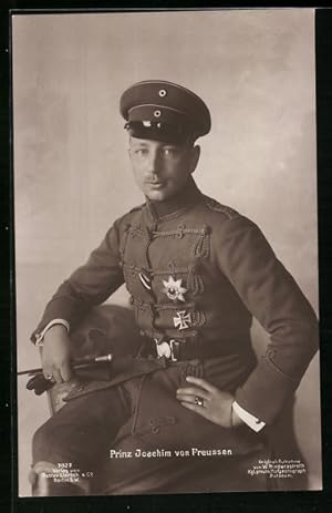 Bild des Verkufers fr Ansichtskarte Prinz Joachim von Preussen, Portrait in Uniform zum Verkauf von Bartko-Reher