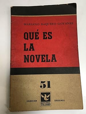 Imagen del vendedor de Que es la novela a la venta por Libros nicos