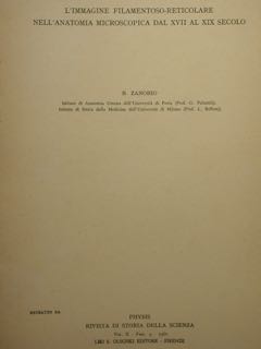 L'IMMAGINE FILAMENTOSO-RETICOLARE NELL'ANATOMIA MICROSCOPICA DAL XVII AL XIX SECOLO
