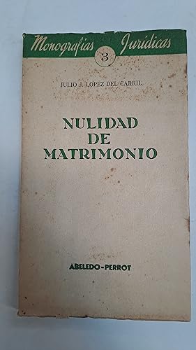 Seller image for Nulidad de matrimonio for sale by Libros nicos