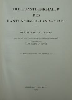 Image du vendeur pour Die Kunstdenkmalerder Schweiz. Kanton Basel-Lanschaft. Band. I. mis en vente par EDITORIALE UMBRA SAS