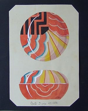 PROJET DE BOITE ART DECO, FRENCH ART DECO BOX PROJECT - 1930 - GOUACHE ORIGINALE - LIANE